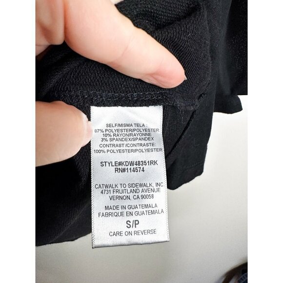 Pleonie Bow Sleeve Knit Pullover Womens Blouse Top Small Black - Picture 5 of 5